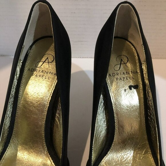 Adrianna Papell Womens Size 6 M Black Gold Farrel Peep Toe Dress Pump Heels - Picture 5 of 9